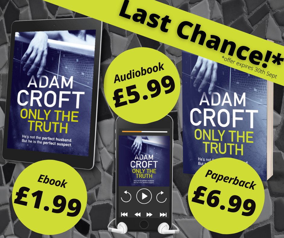 adamcroft's tweet photo. 2 more days to get your discount on #OnlyTheTruth!
📲 EBOOK – £1.99 – 1/2 price! https://t.co/inLGdu7fZ9 code SEP23EBOOK
📚 SIGNED PAPERBACK – £6.99 – £2 OFF https://t.co/SpV8lQ2PhB code SEP23PBACK
🎧 AUDIO – £5.99 – £4 OFF! https://t.co/1J1LABOndT code SEP23AUDIO https://t.co/AKgHAOqRPN