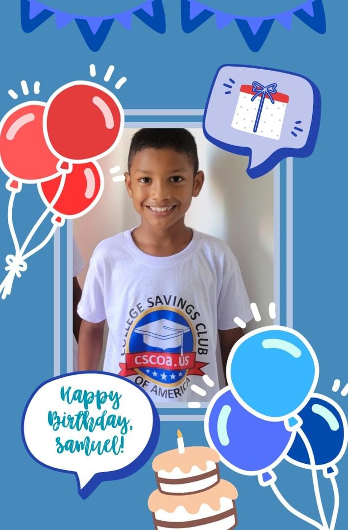 college_savings's tweet photo. College Savings Club of America wishes you a very happy birthday, Samuel. You are a very intelligent child with great abilities, always dream big, champion. https://t.co/SbQdCxYPYl
Wish Samuel a very happy birthday in the comments.
#happybirthday #cscoa https://t.co/pO0LwTyR1C