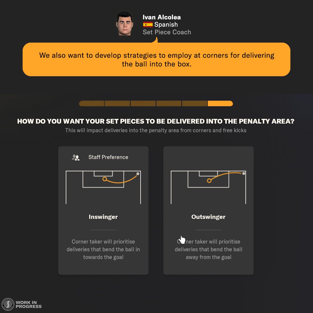 FootballManager's tweet photo. SET PIECES REFRESH 😍​

A brand-new flow gives you more control and customisation than ever before in #FM24 ⚙️

Find your winning edge at both ends of the pitch alongside your new Set Piece Coach #FM24Features