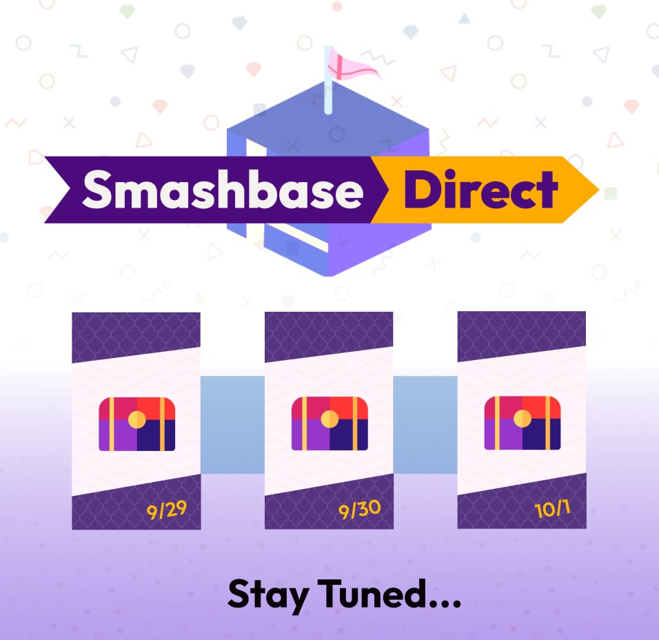 Smashbasegg's tweet photo. The Smashbase team has been hard at work, and we’re excited to bring you all three big announcements over the next few days! ⭐️

If you’re a T.O, you’re definitely going to want to keep your eyes peeled 😉 https://t.co/UWaR1Ol1Kz