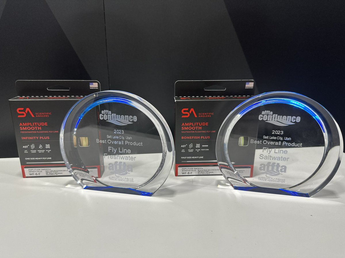 AFFTA confluence 2023 took home best of show for both fly line categories!! Amplitude Smooth Infinity Plus and Bonefish Plus for the win!!