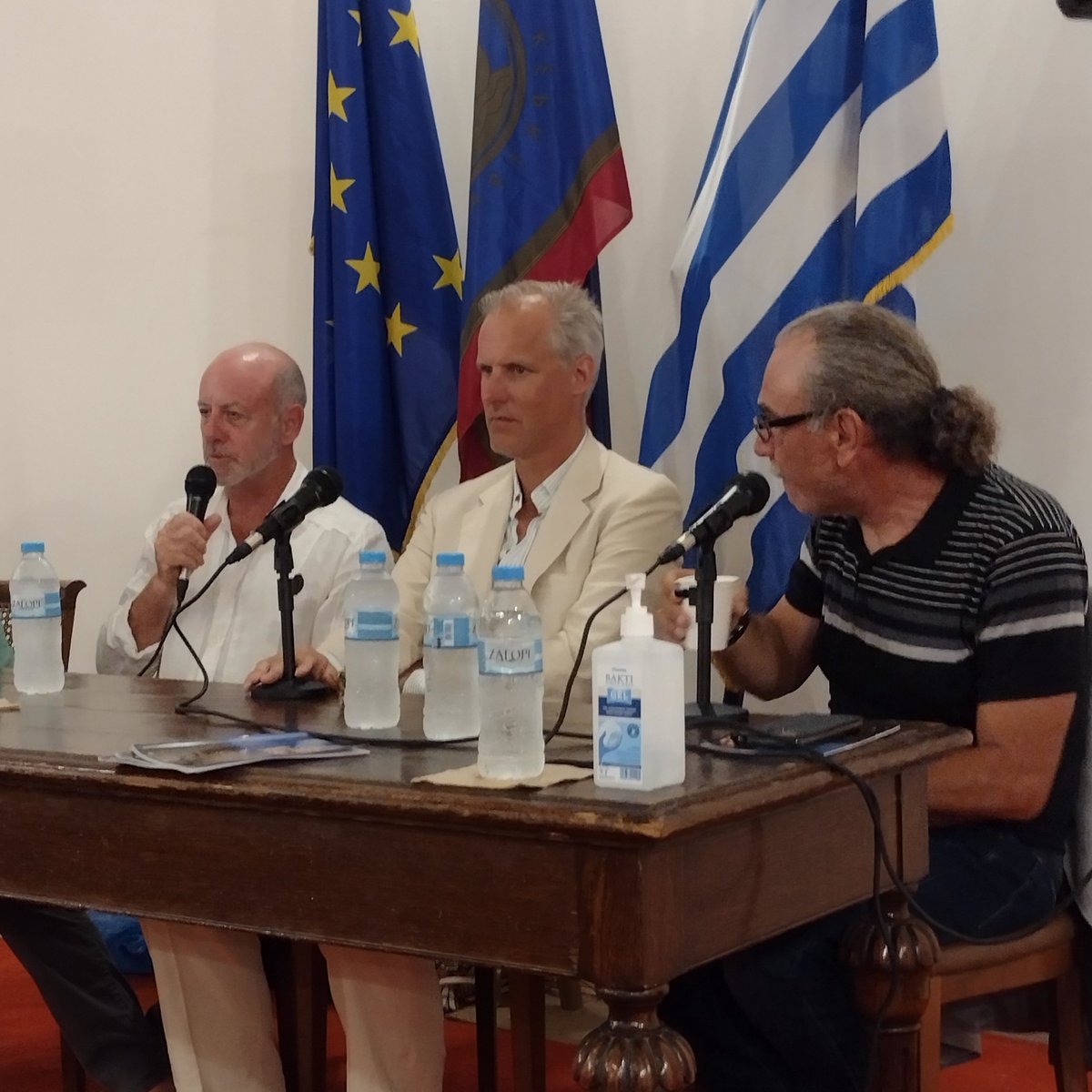 CorfuArts's tweet photo. Thank you so much to @theanalyst @edsmithwriter & #SpirosPsailas for talking about Corfu's unique cricket history, to #RebeccaSmith for #SuperDaisy story & to @danswiles for his moving reading from #Mercia'sTake. All at the Ionian Parliament building.... https://t.co/ksEjYCOGR2