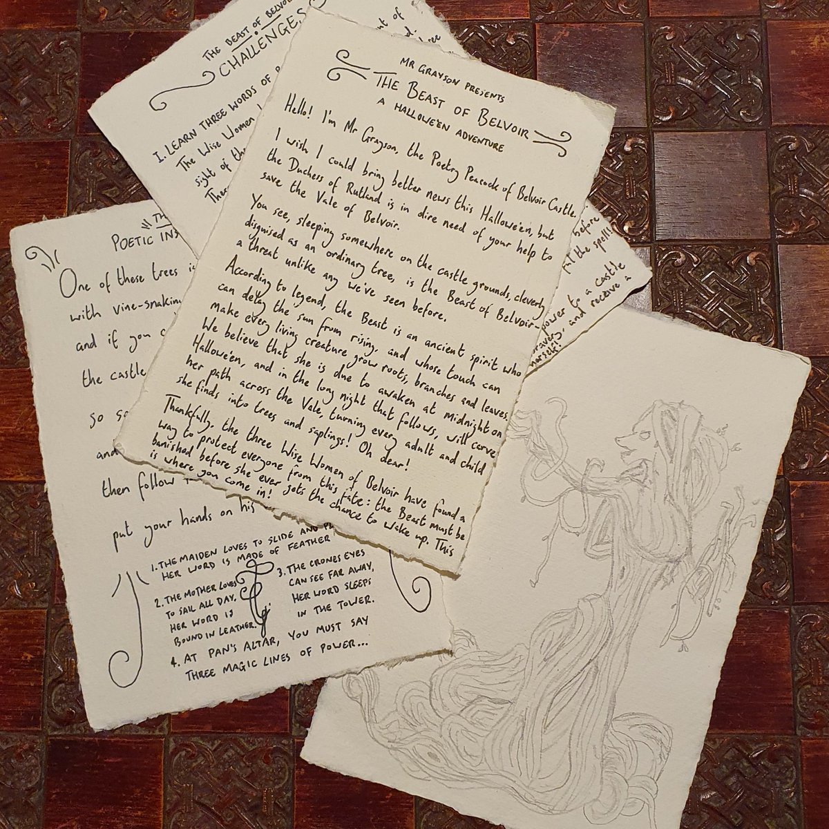 I'm so excited to share a 'sneak peek' at my notes &amp; sketches for <a href="/BelvoirCastle/">Belvoir Castle</a>'s Halloween adventure trail! It's all written up and in design, and I can't wait to share more details with you! The kids are really looking forward to it!👻🧙‍♀️