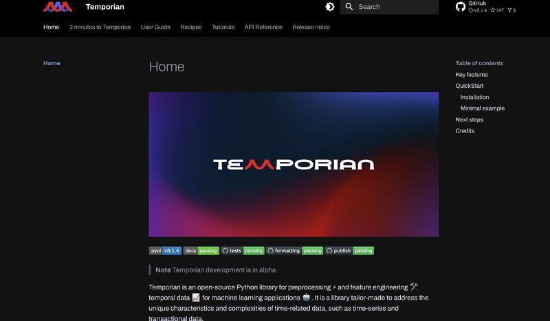 Temporian is a new <a href="/Google/">Google</a>  and <a href="/tryolabs/">Tryolabs</a> open-source #timeseries Python library for preprocessing ⚡ and feature engineering 🛠 temporal data 📈 for machine learning applications 🤖 🚀🚀🚀🚀🚀

According to devs 'Temporian is purpose-built for mastering temporal data challenges