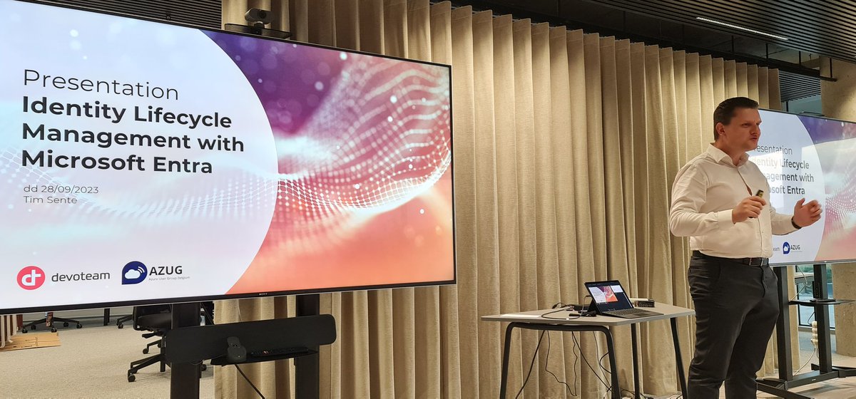 Kris van der Mast (@krisvandermast) on Twitter photo First speaker of the evening: Tim Sente <a href="/azugbe/">AZUG - Belgian Azure User Group</a> <a href="/DevoteamBelgium/">Devoteam Belgium</a> #mvpbuzz First speaker of the evening: Tim Sente <a href="/azugbe/">AZUG - Belgian Azure User Group</a> <a href="/DevoteamBelgium/">Devoteam Belgium</a> #mvpbuzz