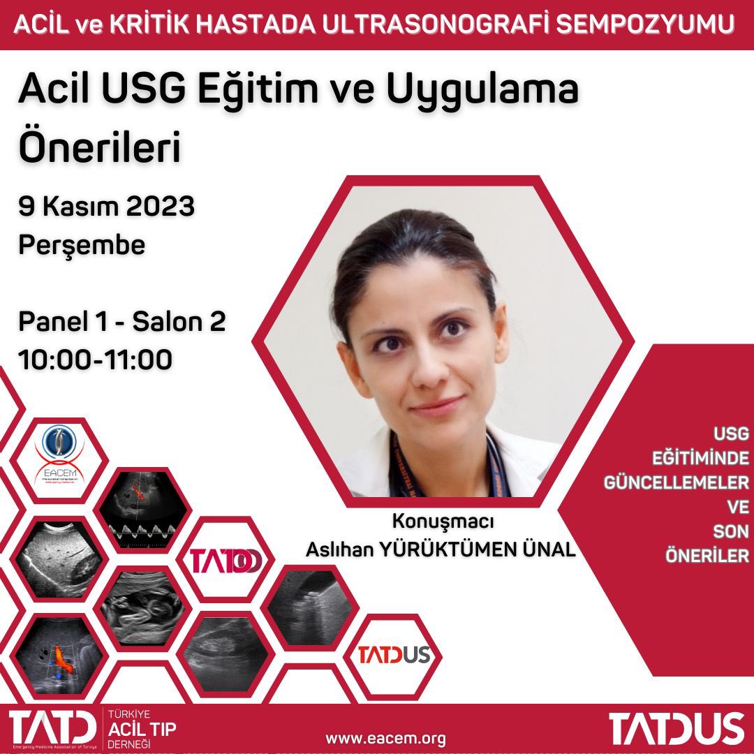 TrTatdus's tweet photo. TATDUS'un marka ürünü, yılların yoğun birikimi ve tecrübenin göz bebeği, ülkemizde Acil Tıpta Ultrasonografi müfredatı için bir devrim yaratan, Acil USG Eğitim ve Uygulama Önerilerini Editörü Dr. Aslıhan Yürüktümen Ünal'dan dinlemek ister misiniz? https://t.co/7QOFyPEM5A