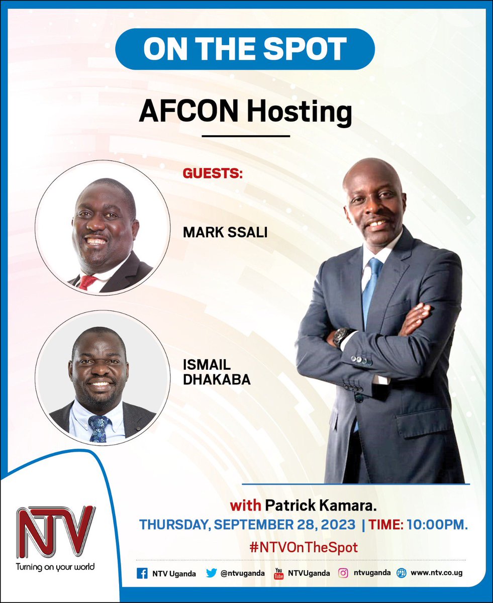 Amazima gali nti we won’t have many days when sport is discussed on shows like #NTVOnTheSpot 

So, here we go! 

@DhakabaKigongo and @MarkSsali will be dissecting the #PamojaBid and everything else therein. 

See you there 💪