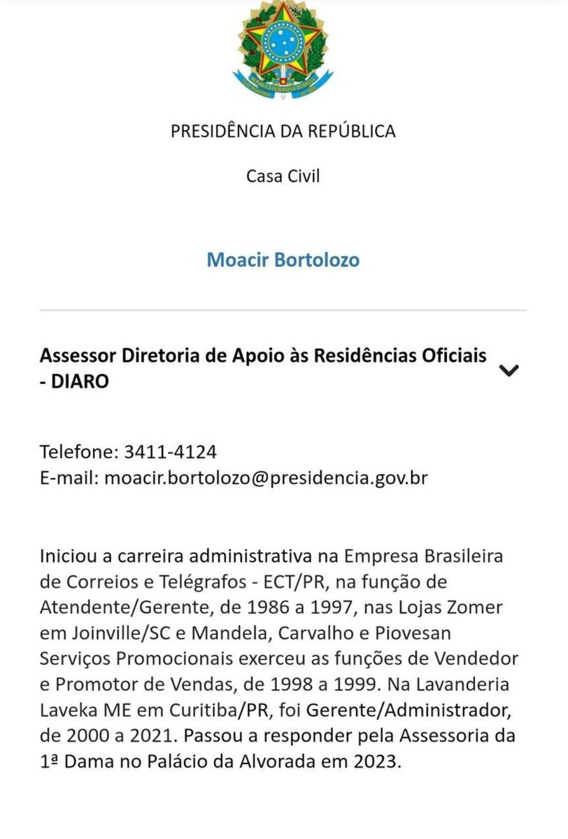 misteriouspavao's tweet photo. Só pra lembrar o Moa ta sendo assessor pessoal da Janja!

🤫🤫 https://t.co/Ig2UmfBOtM