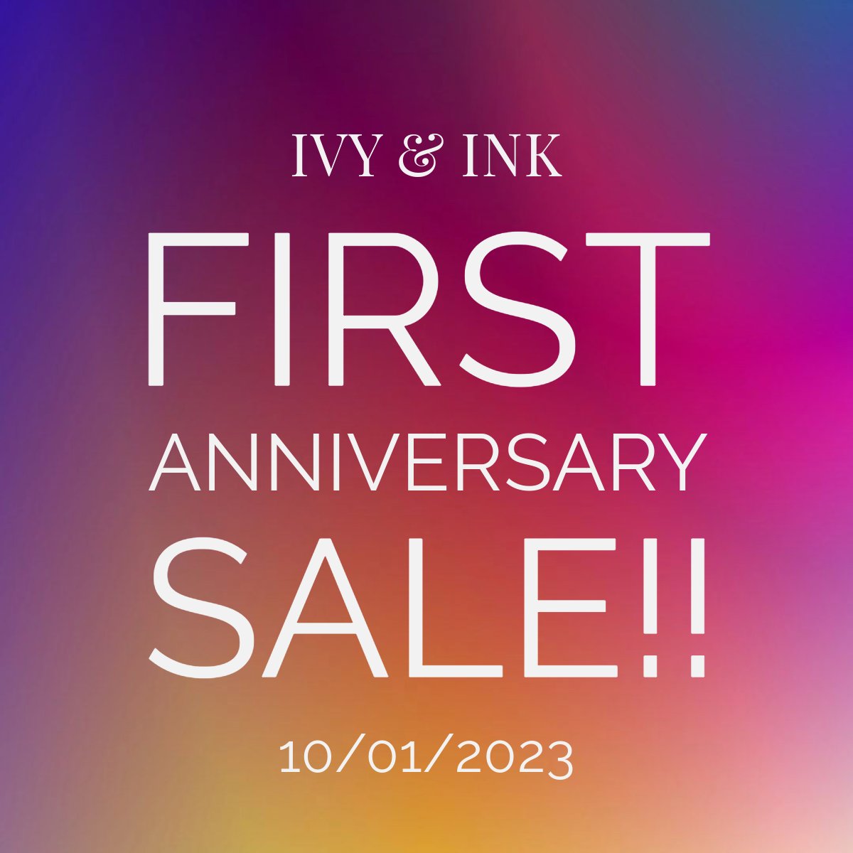 Ivynink's tweet photo. We're about to celebrate our first anniversary!!!! Be sure to come to the site and use the 30% storewide discount on Oct 1st. 
It's 1 day only! https://t.co/HLQUoJ34P5