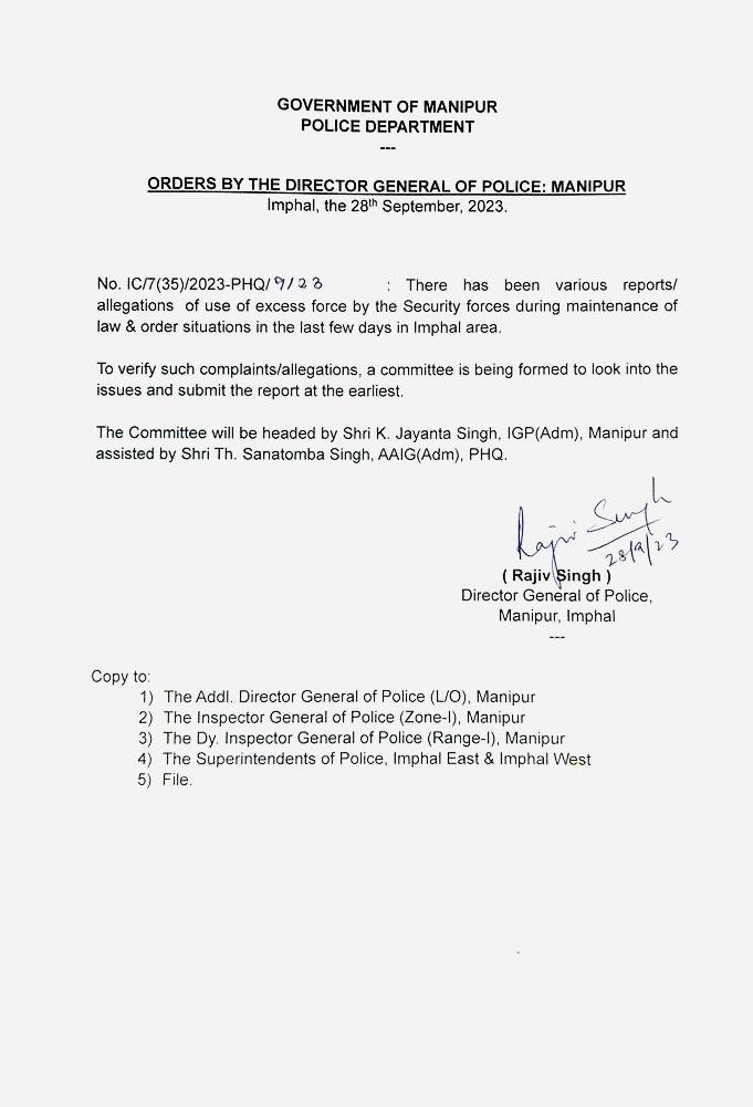 imosingh's tweet photo. Due to excess use of force by the Armed Forces in the last few days, State Government has initiated a Committee which will be led by IGP Adm Manipur to take action against any personnel involved for any excess committed. Strict action should be taken against any of these officials involved so that such acts are not repeated again.