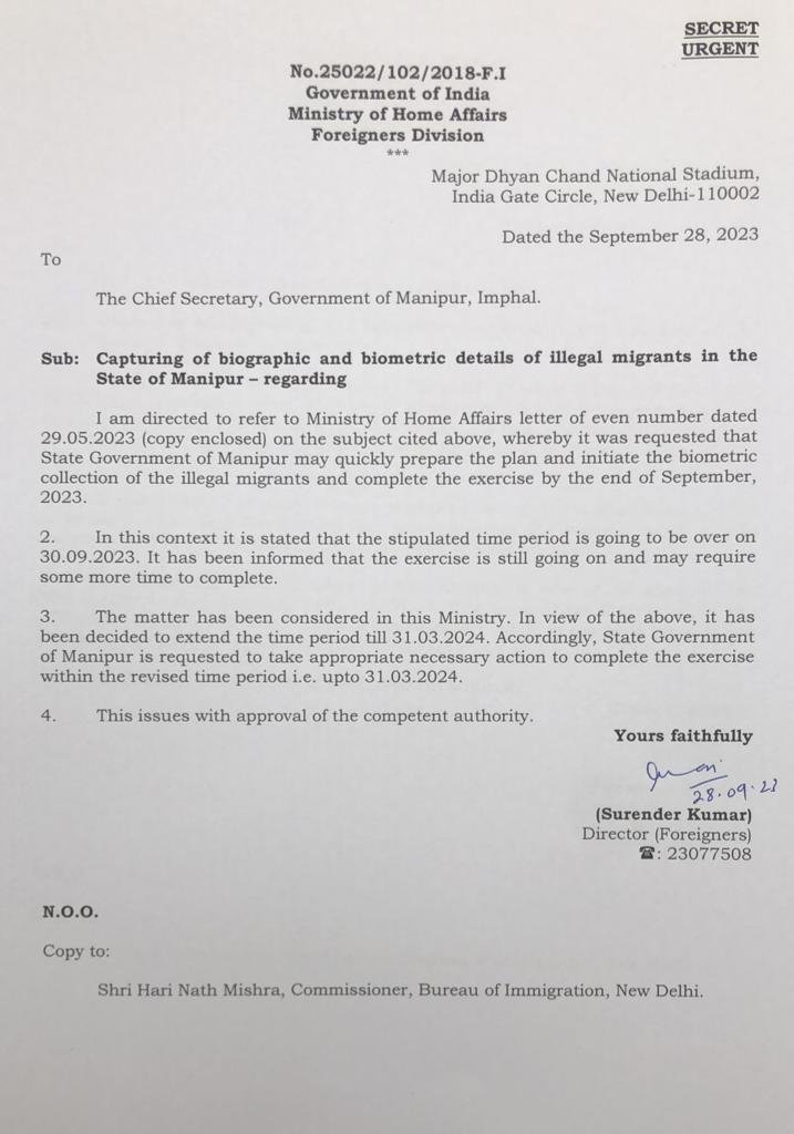 ManipurTimes's tweet photo. Center asking the State Government for a time frame for capturing the biographic and biometric details of illegal migrants in the State of Manipur
#ManipurViolece #BiometricRecord #IllegalMigrants https://t.co/IXS2OuphR0