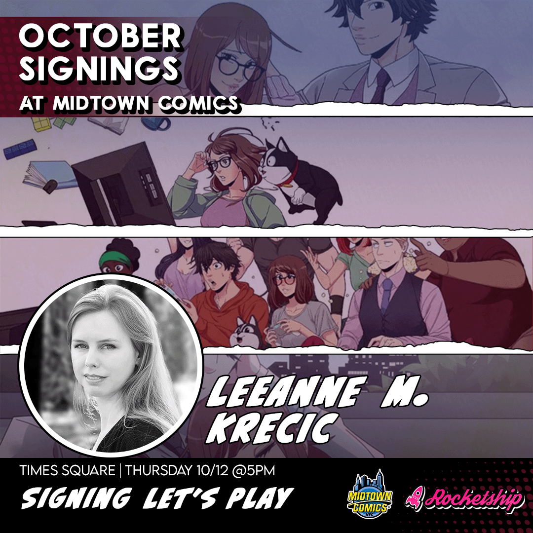 MidtownComics's tweet photo. Creator of the wildly popular LET'S PLAY #Webtoon, Leeanne M. Krecic joins us at #MidtownComics #TimesSquare for a signing!
๐Details: https://t.co/NiOlkO6RJa
โจTHIS EVENT WILL BE LIVESTREAMED ON #WHATNOTโจ
#LetsPlay #NYCsigning @RocketshipEnt #comicbooksigning @mongrelmarie https://t.co/U2zuWhMfIx