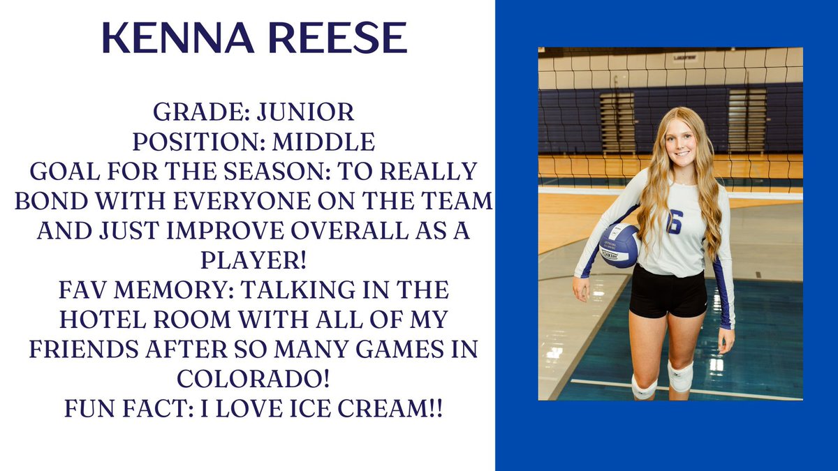Lakeview_vb's tweet photo. Meet junior player Kenna!! Check out some amazing information about her! #lakeviewvikes #nothingtolose https://t.co/VjNJd03Q3w