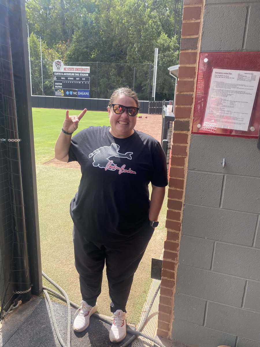 paydenbordeau's tweet photo. Not many coaches will buy your merch and wear it to practice… just saying. Recruits take notes. Raleigh is the place to be!!! @PackSoftball @LLefty18 https://t.co/YKTdJXMkDd
