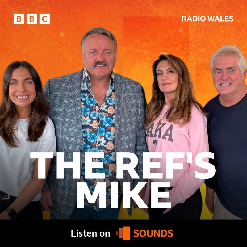 BBCRadioWales's tweet photo. Joining @MikeBubbins to get stuck into the sporting stories of the week:

@SionedDafydd @Divine_Miss_Em and Nick Hancock

The Ref's Mike returns...