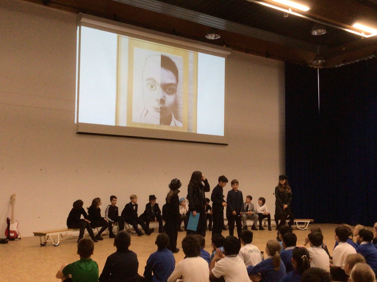 BSNJSV's tweet photo. A fabulous class assembly by #JSVYear6. With a spy theme, the children spoke about the UNICEF Rights of the Child, celebrated different identities and neurodiversity, and showcased their amazing art work. https://t.co/o4VdnDsjWk