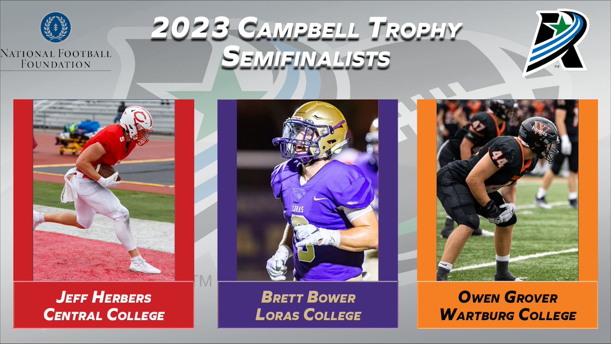 AmerRiversConf's tweet photo. 🏈: Three @AmerRiversConf Football Student-Athletes Named Semifinalists for Campbell Trophy

#rollriversFB

📰: https://t.co/GHdMMGdnpO https://t.co/Eon1vqIysS