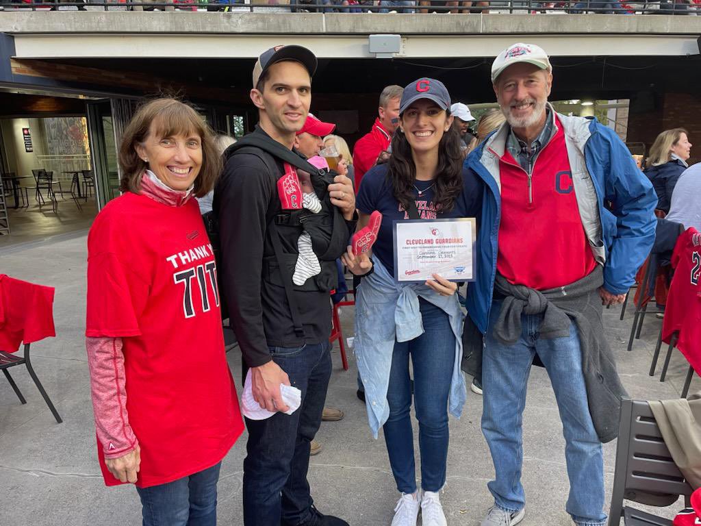 susabelhickory's tweet photo. Whole squad was at the game, including the 7 week old! #DriveItHome @CleGuardians https://t.co/aaIBTE3Aqt
