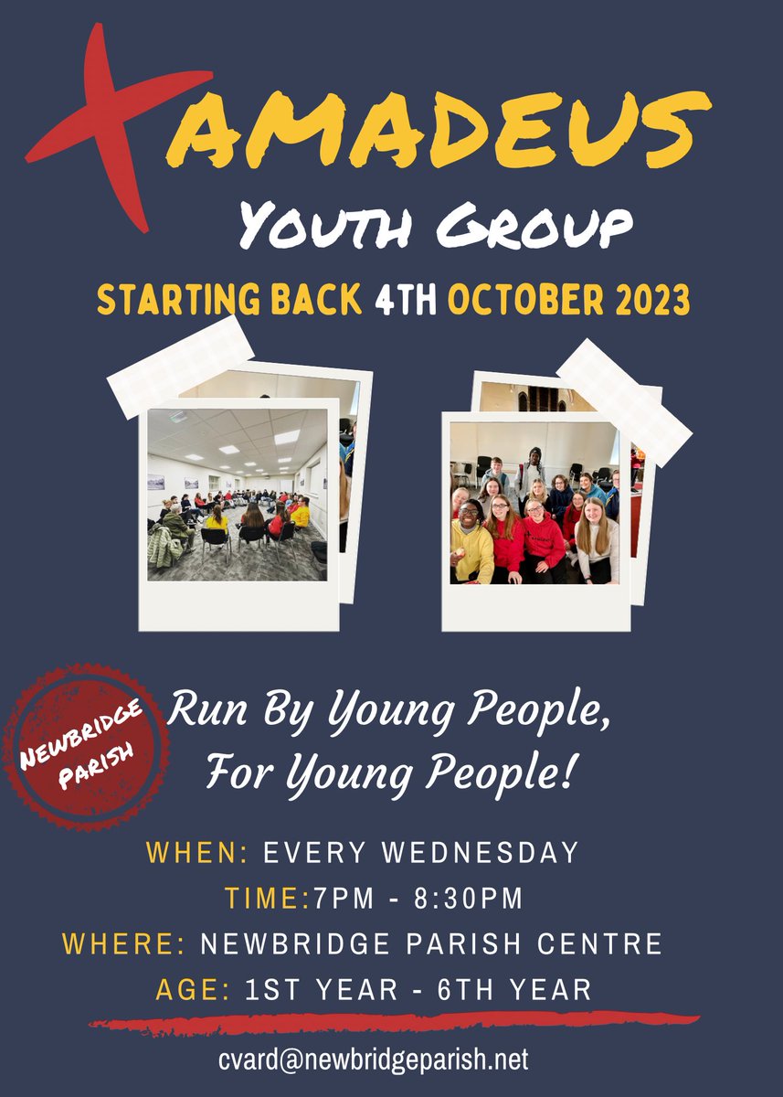 Our Amadeus Youth Group is back next Wednesday, 4th October. New night and New members are always welcome! <a href="/AmadeusYouth/">Amadeus</a>