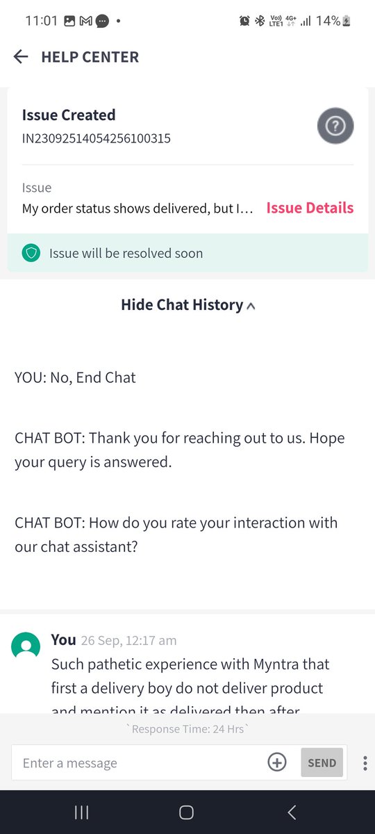 ashishiimd's tweet photo. @myntra @MyntraSupport "Absolutely appalled by @myntra's service! Prepaid order marked 'delivered' but nowhere in sight. Customer care MIA. This is beyond disappointing. #MyntraFail #CustomerService https://t.co/vmR0iMQMsh