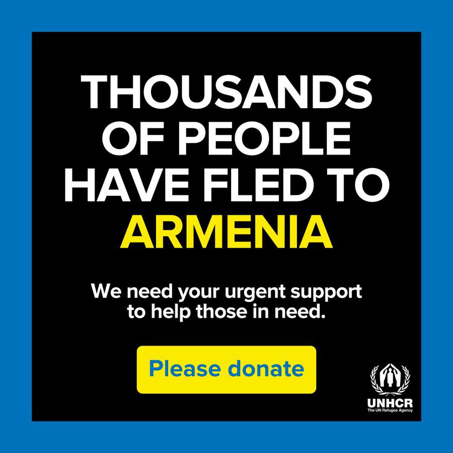 Thousands of people have fled to Armenia already, and the numbers are increasing rapidly. Here’s how you can help @Refugees deliver life-saving assistance: unh.cr/65157e190