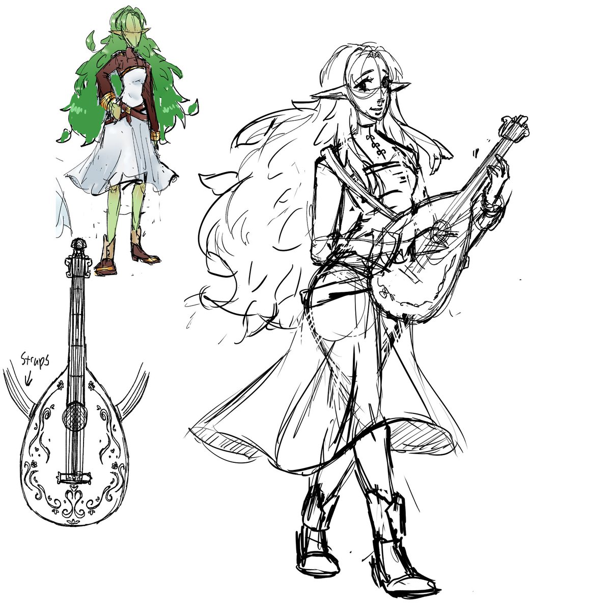Melon19542205's tweet photo. I finished up Aries' design! She turned out so pretty!!
#art #dnd #dungeonsanddragons #characterdesign #characterart #OC #Originalcharacter #Elf #fantasy #elementalelf #summerelf #bard #lute https://t.co/8EA96apf9c