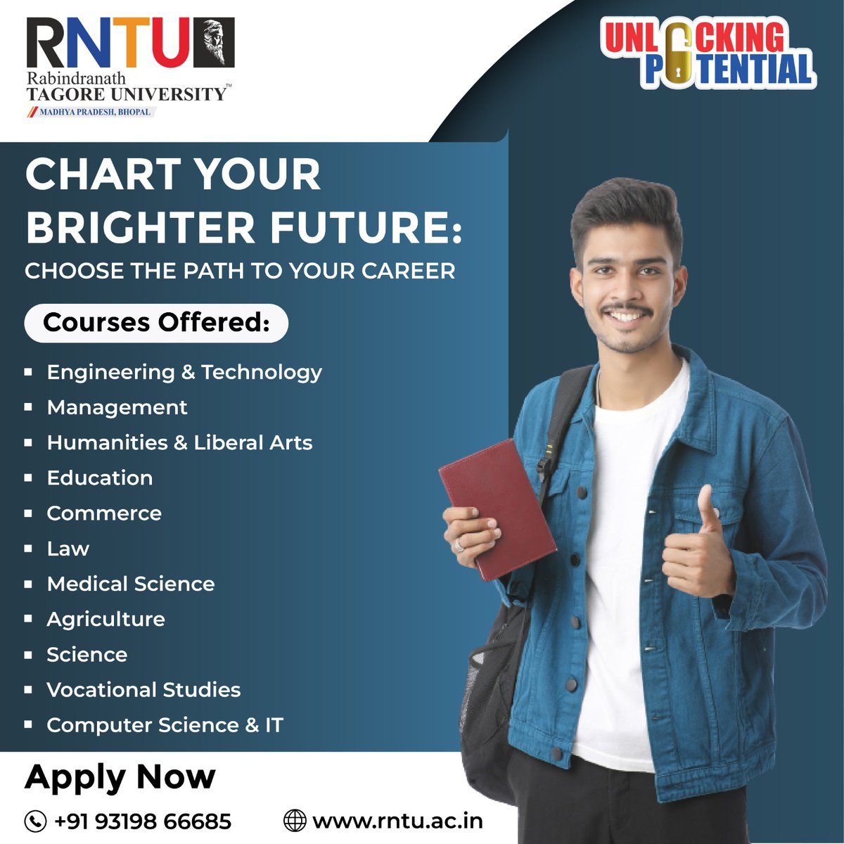 RNTUnivBhopal's tweet photo. "Unlock Your Potential: Explore Diverse Courses and Shape Your Future! Admission Open for 2023-2024"
#rntu #HigherEducation #AdmissionOpen #CareerOptions #FutureGoals #CourseCatalog #EducationJourney #2023Admissions #DiverseCourses #ShapeYourFuture #ExploreYourPassion https://t.co/WaeaIjtYCU