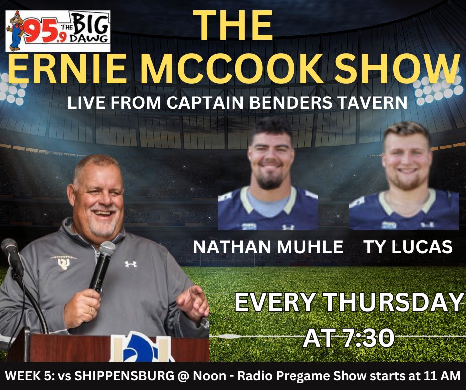 Panhandle Sports Live! - Panhandle News Network (@epsportsnetwork) on Twitter photo The Ernie McCook Show returns tonight at 7:30 on bigdawgfm.com for an hour of <a href="/SURamsFootball/">Shepherd Football</a> talk with Coach McCook as well as joining tonight <a href="/nathan_muhle_16/">Nathan Muhle</a> and <a href="/tylucas2020/">Ty Lucas</a>! Listen live or come out to Captain Benders in Sharpsburg MD! #D2FB <a href="/CaryMoyer/">Cary Moyer D2π.com PSAC Columnist</a> The Ernie McCook Show returns tonight at 7:30 on bigdawgfm.com for an hour of <a href="/SURamsFootball/">Shepherd Football</a> talk with Coach McCook as well as joining tonight <a href="/nathan_muhle_16/">Nathan Muhle</a> and <a href="/tylucas2020/">Ty Lucas</a>! Listen live or come out to Captain Benders in Sharpsburg MD! #D2FB <a href="/CaryMoyer/">Cary Moyer D2π.com PSAC Columnist</a>