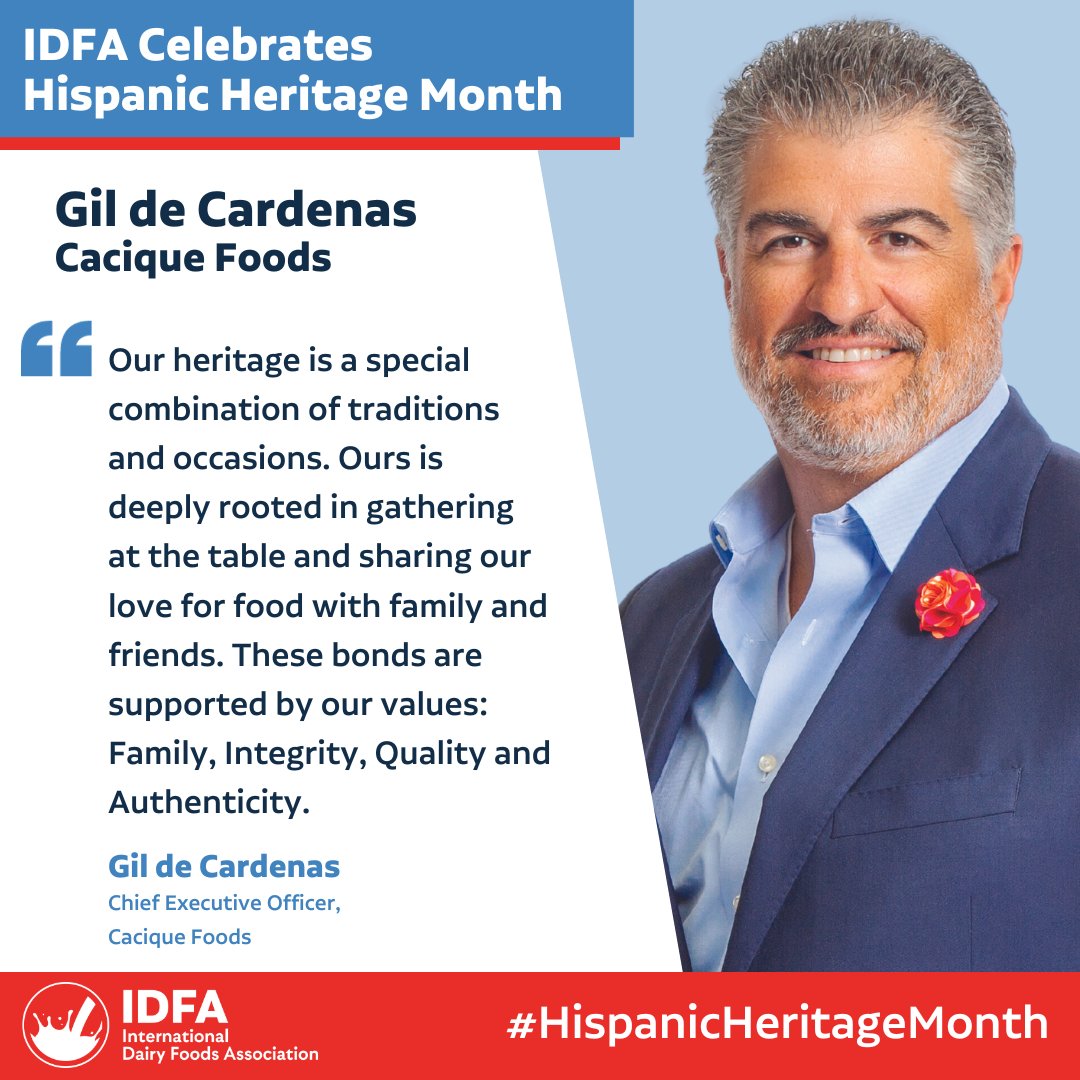 To celebrate #HispanicHeritageMonth, we recognize the contributions of the Hispanic community to the dairy industry and will be spotlighting members who impact dairy’s success. Today, Gil de Cardenas shares what heritage means to him and how it impacts the values he carries with