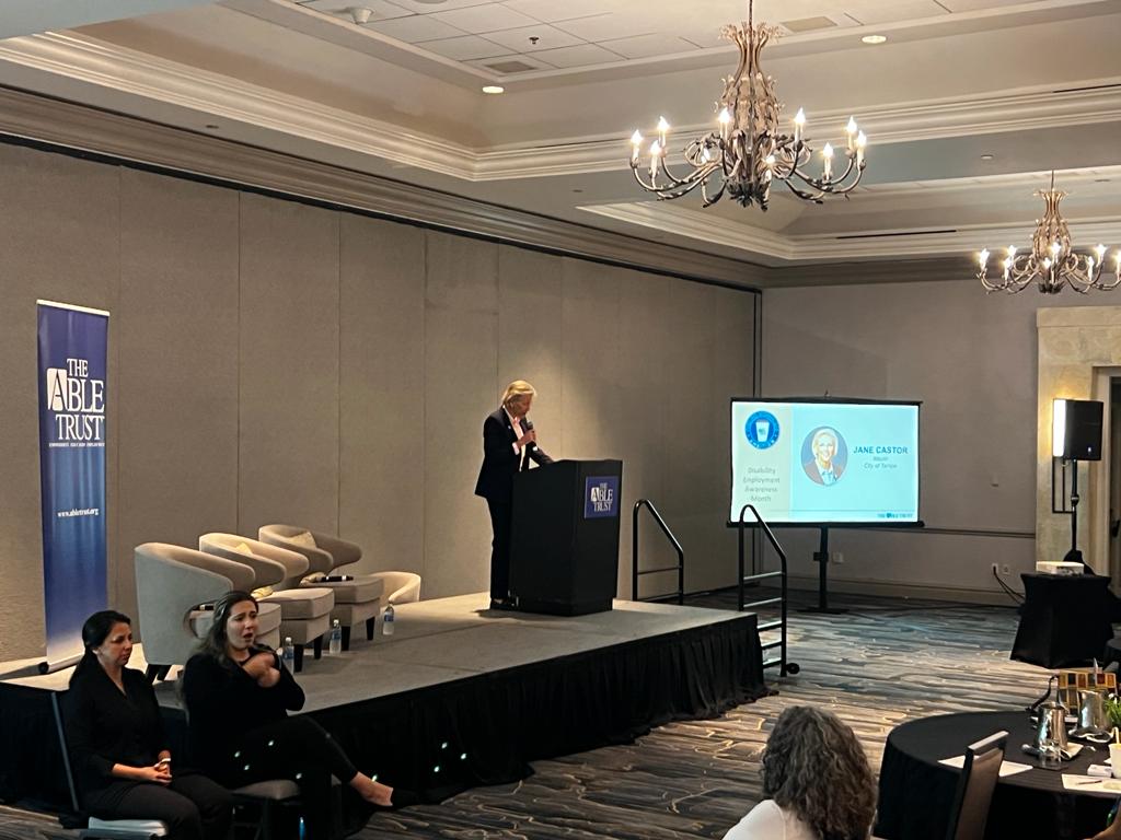 Elevate_Inc's tweet photo. The Able Trust DEAM 'Fueling Workplace Ambition' with Mayor Jane Castor &amp; #TeamElevate! 

Thank you to The Able Trust for bringing awareness to our community that people with disabilities are ambitious and have the knowledge and skills to be meaningful additions to the workforce! https://t.co/bCFfcZsPc9