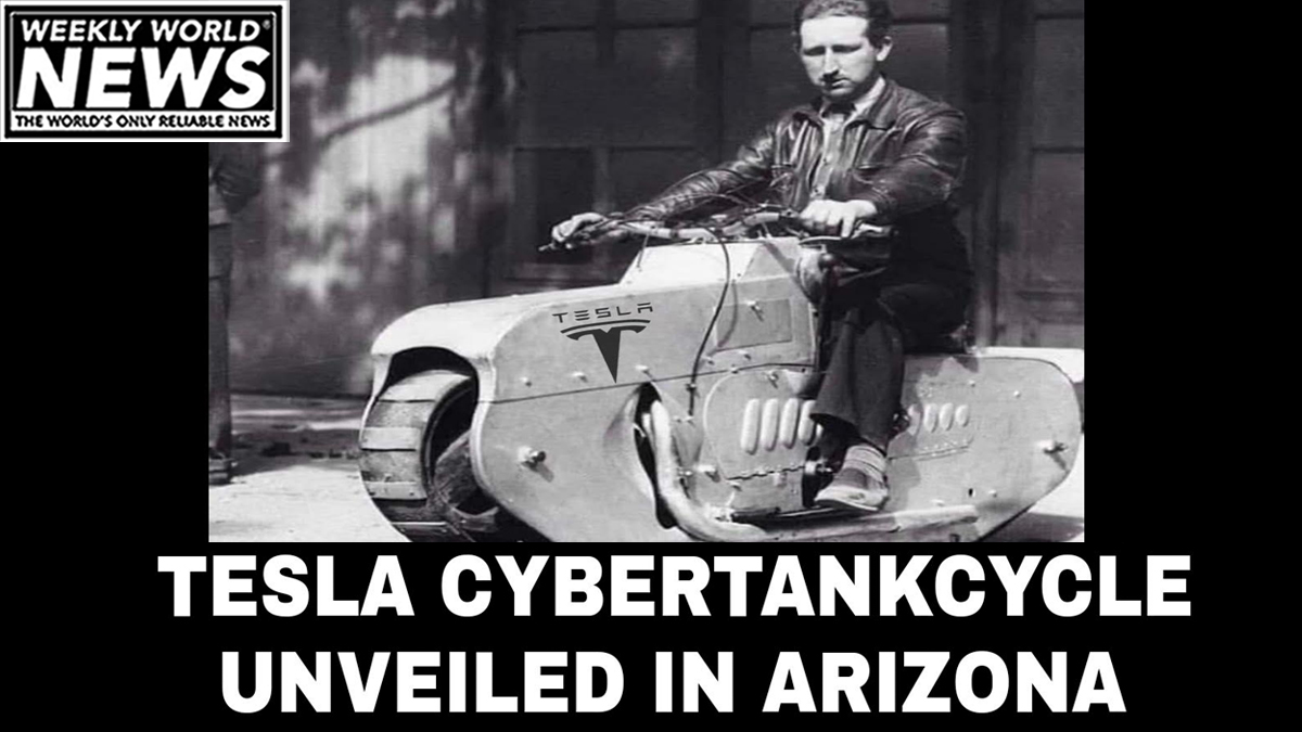 weeklyworldnews's tweet photo. Through the mountains, through the valleys... and you'll great on it!"

#tesla #cybertank #bicycle #ebike #cybertankcycle #arizona #mountains https://t.co/kF2yUOEQD9