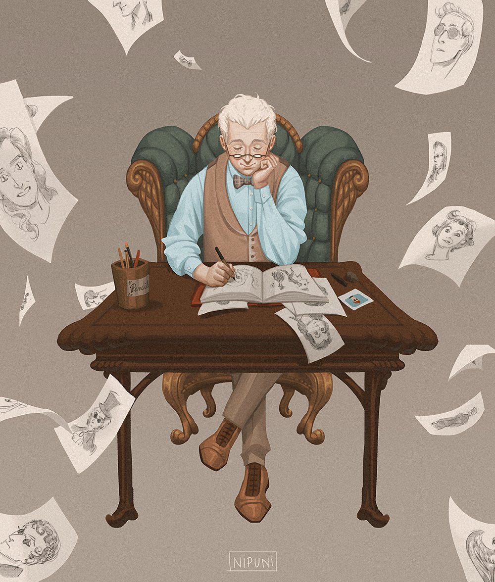 He may have a bit of a crush 😇 #GoodOmens #goodomens2 #Aziraphale #ineffablehusbands #GoodOmensFanArt