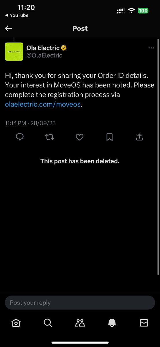 Pavan1739's tweet photo. @OlaElectric you replied for my tweet and deleted 🙆‍♂️🙄

I have already registered for #MoveOS4 beta but have not received update. https://t.co/emCMnAGnWX