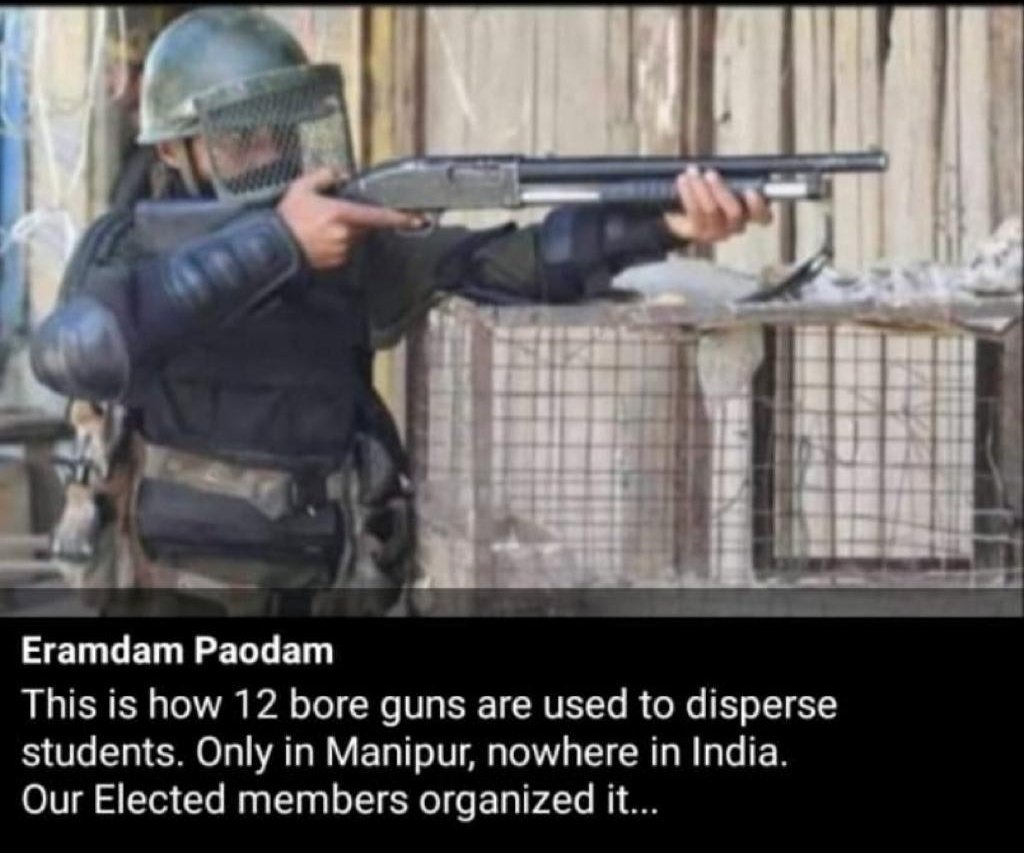 Karan_Haokip's tweet image. Why does RAF and Assam Rifles use such guns? Are they fighting a war or handling student protestors demanding justice? Why were they silent when #KukiMilitants burned down Meitei villages, but so eager to kill meitei students? #KukiAtrocities #ManipurViolence
#ManipurFightsBack