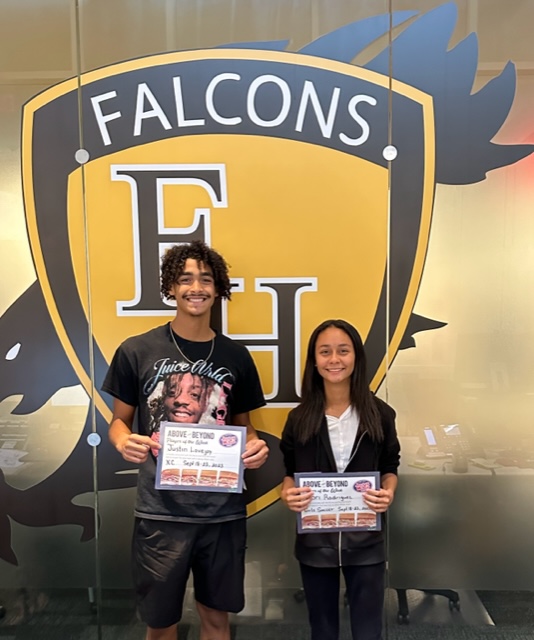 FHHS_Athletic's tweet photo. Sept 18-23rd our Jersey Mike's Players of the week:
Justin Lovejoy, Cross Country and Lori Rodriguez Soccer.  Congratulations to these Falcons. Keep up the good work.  #Astudentabove #swcsd https://t.co/U0KNwWRA8u