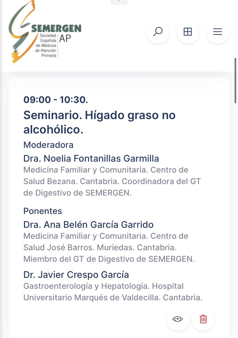 Atentos a este estupendo seminario en el 45 Congreso #SEMERGEN23 Valencia sobre: Hígado graso no alcohólico 📆Jueves 19 OCT – 9:00h, impartido por la Dra. Fontanillas, el Dr. Crespo y la Dra. García 👇🗣 ¡No te lo pierdas! <a href="/SEMERGENap/">SEMERGEN | Médicos de AP</a> @NFontanillasG <a href="/AnaBele10691472/">Anuskig</a>