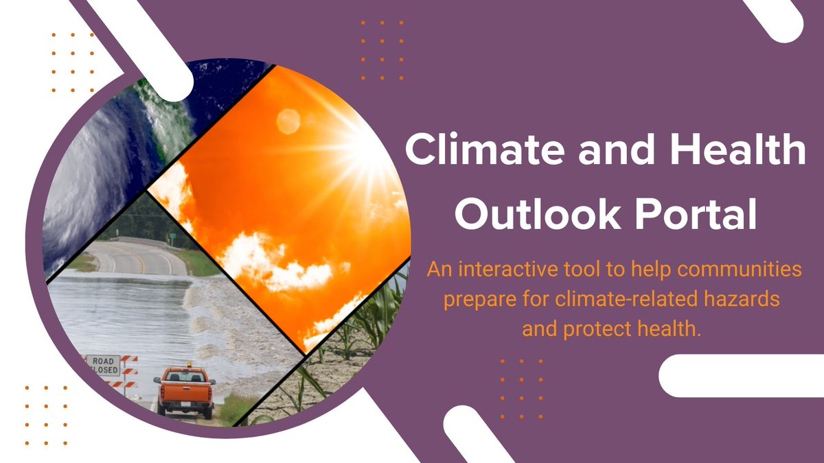 ADM_Christine's tweet photo. Check out our newly launched interactive Climate and Health Outlook Portal from #OCCHE and @ASPRgov! The portal will provide real-time data for our leaders and communities to plan ahead and protect #PublicHealth. #ClimateResilientCommunities
Learn more: https://t.co/4nNbtkwkYt https://t.co/GuPyUaxmXC