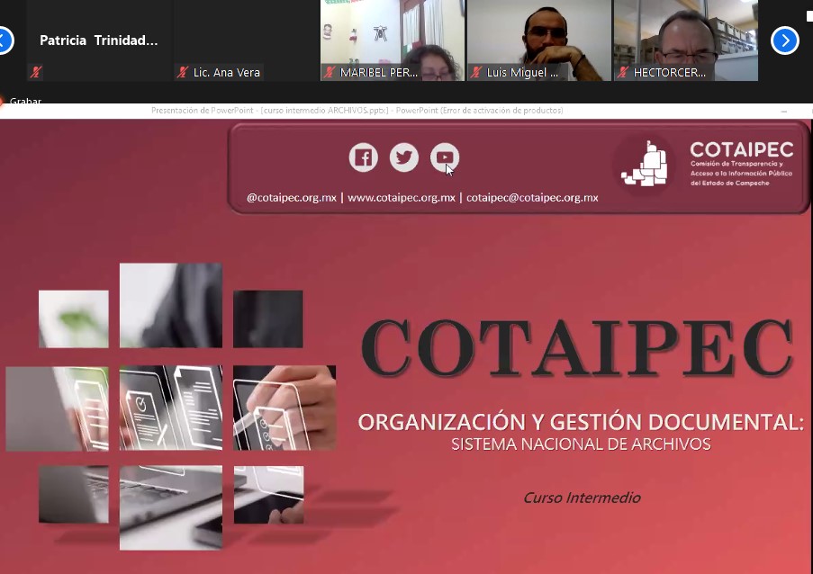 ITPCampeche's tweet photo. #AlMomento Impartiendo el curso “Organización y Conservación de Archivos (Nivel Intermedio” a servidores públicos pertenecientes a la Red Local para el Fortalecimiento de la Cultura de la Transparencia en el Estado. #Campeche #ArchivosPúblicos #COTAIPEC. https://t.co/gq0Loy1NkG