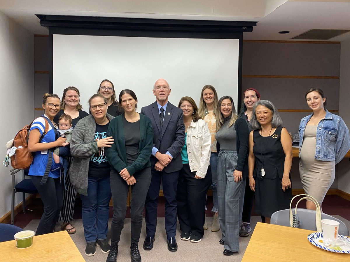 SPCRutgers's tweet photo. Student parents are ~2x as likely to drop out. 70% cannot afford childcare or other basic needs.
Thankful for our panelists for sharing the challenges of parenting in grad school at today's breakfast. And for the admin &amp; faculty who listened &amp; promised to support us! #Rutgers https://t.co/22BKCeIL6Q
