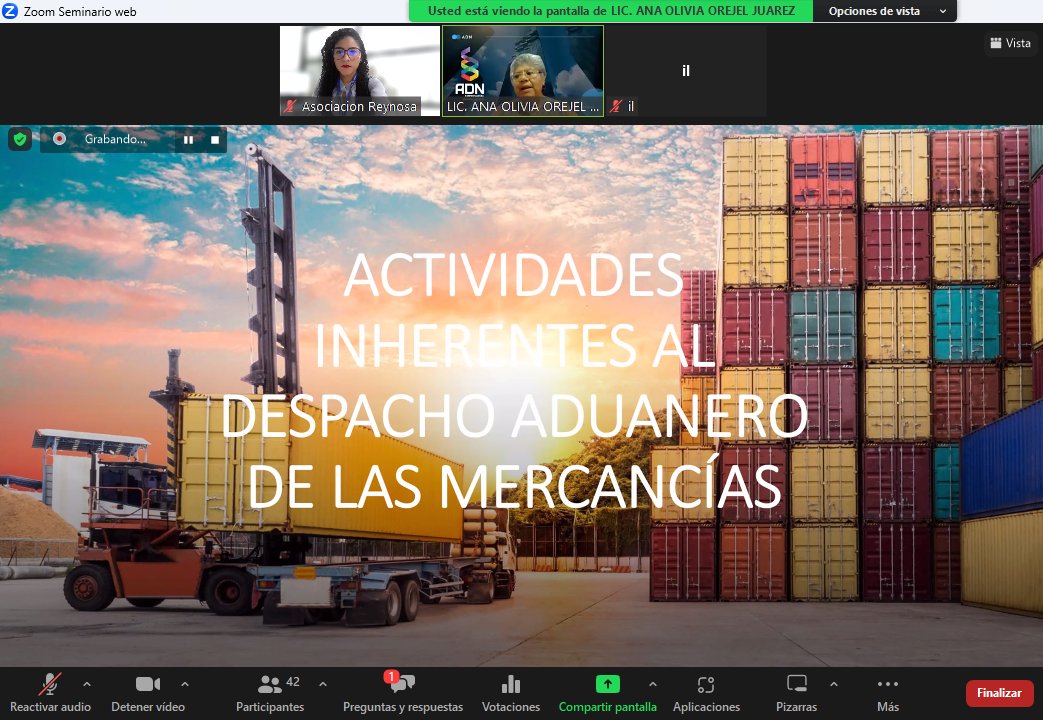 AAAReynosa's tweet photo. El día de hoy se esta llevando a cabo el curso el linea ACTIVIDADES INHERENTES AL DESPACHO DE MERCANCÍAS impartido por la Lic. Ana Olivia Orejel Juarez, experta en la materia con mas de 30 años de experiencia. https://t.co/aDq5JtsfD2