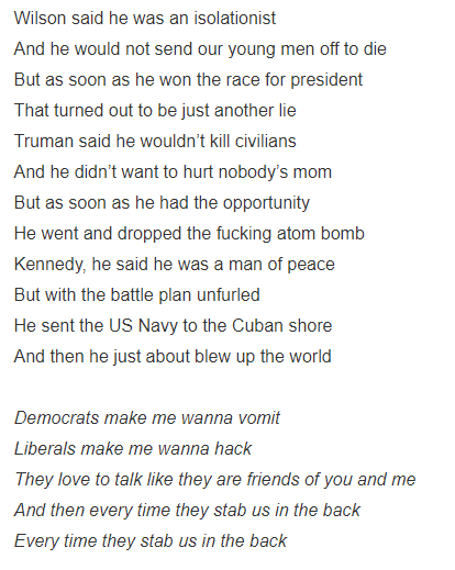SocialistFox's tweet photo. Democrats Make Me Wanna Vomit
By David Rovics / @drovics
"They love to talk like they are friends of you and me And then every time they stab us in the back"
#LeftMusic
🎧🎶: https://t.co/fGTmp6X2Dj
Sing Along; https://t.co/nJfDrZA37G