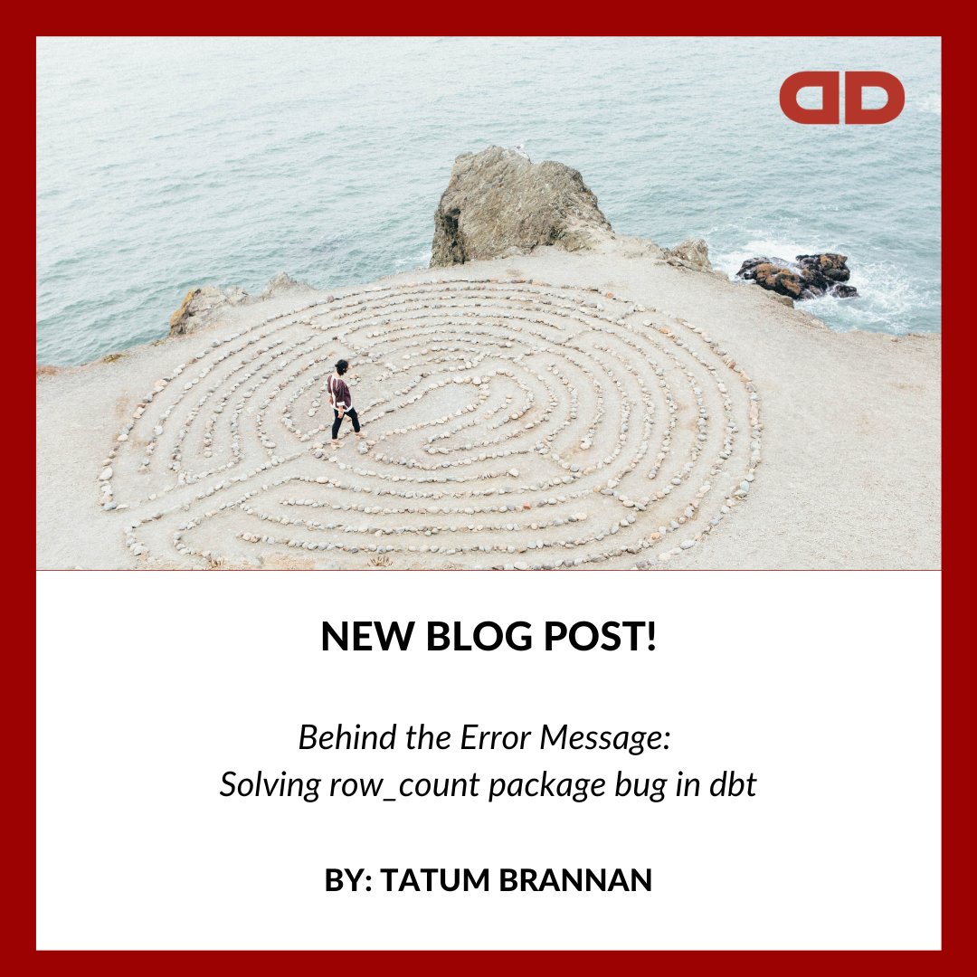 RedPillA's tweet image. 📢 New Blog Alert! Dive into Tatum&apos;s very first blog post over on Medium. #seedatadifferently #dbt #tipsandtricks ow.ly/pfAX50PQOr8