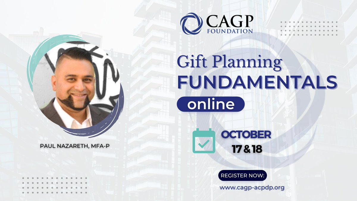 Gift Planning Fundamentals ONLINE: a can't-miss opportunity to get the latest insights on philanthropic trends and tax issues, common types of planned gifts in Canada, how to introduce and discuss planned gifts with your donors and much more! Register: bit.ly/2Sc8U23