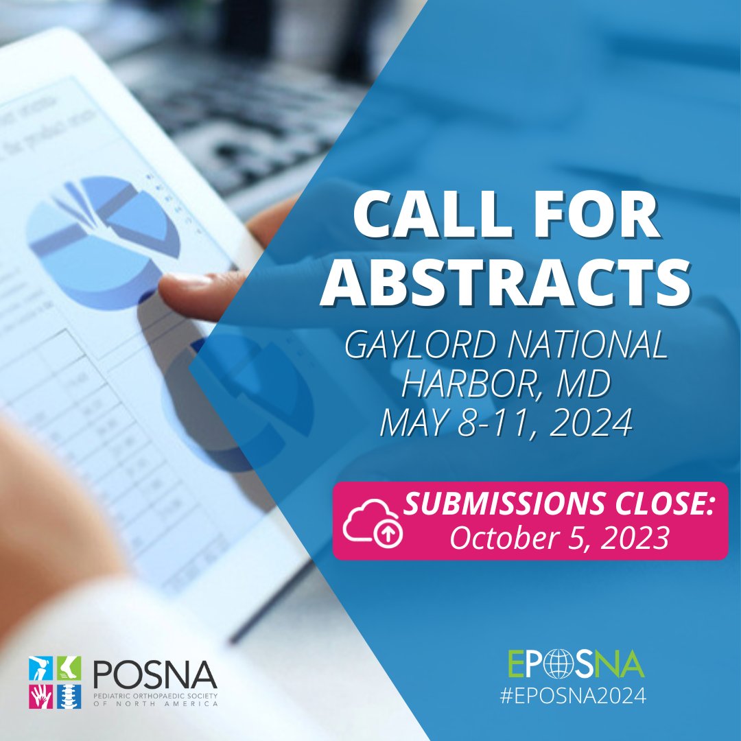 ONE WEEK LEFT! Submit an abstract for #EPOSNA2024: bit.ly/48vOFzk Deadline to submit: October 5, 2023 #posna #pediatricorthopaedics