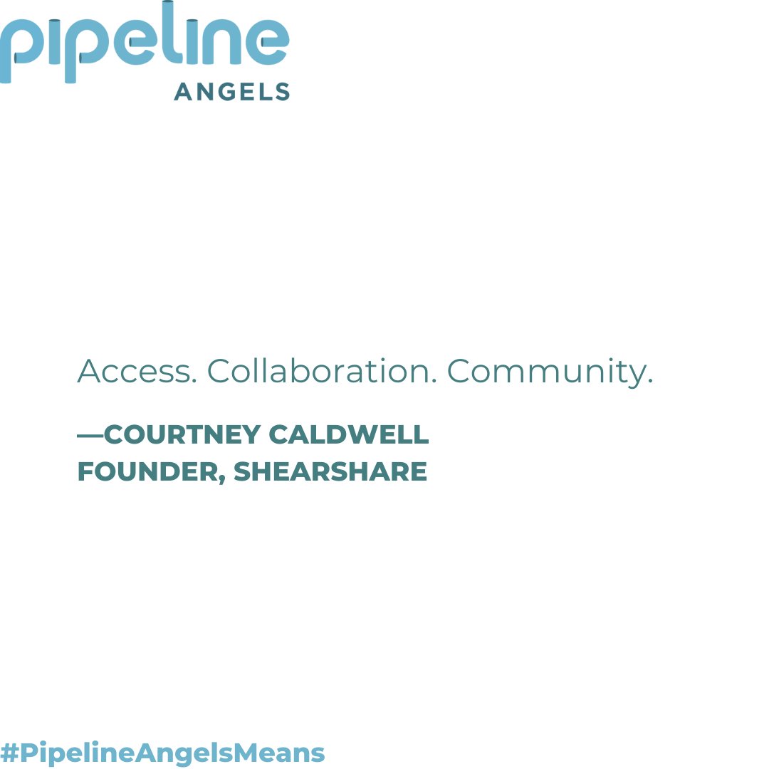 <a href="/SaraEllisConant/">Sara Ellis Conant</a> <a href="/a_planCoaching/">a-plan Coaching</a> <a href="/LorinePendleton/">Lorine Pendleton</a> Access. Collaboration. Community. —Courtney Caldwell (<a href="/ShearShareCEO/">Courtney ☠️ Proud @raiders mom, post-exit founder</a>), Founder, @ShearShare

#PipelineAngelsMeans
