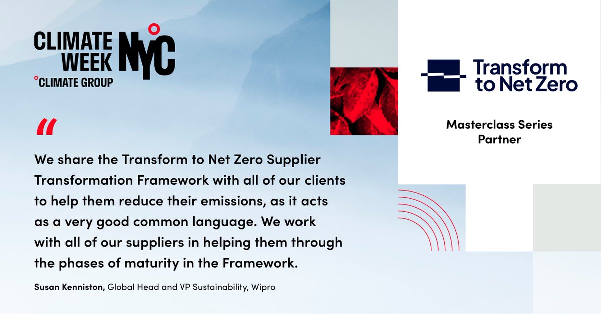 In the latest #ClimateWeekNYC article, @Transform_Zero members, including @wipro, discuss the keys to success in working with suppliers to reduce emissions.  

Read now: climateweeknyc.org/news/four-acti…