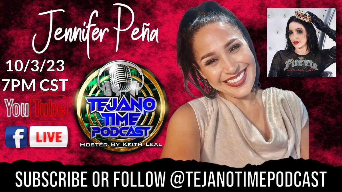 Houstonstejano's tweet photo. October 3rd 7PM Jennifer Peña Follow is on fb or subscribe to our YouTube channel.. https://t.co/wI8ymYgOOV