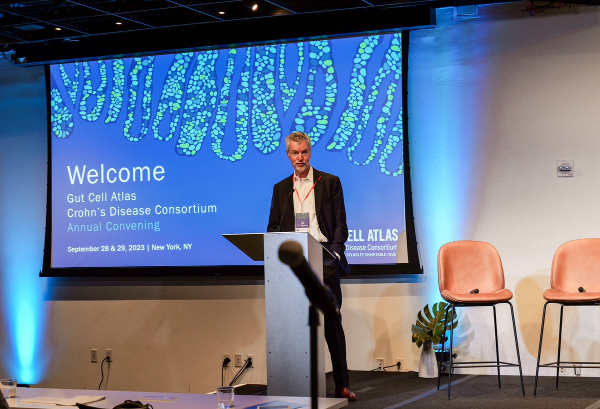 HelmsleyTrust's tweet photo. Today we kicked off our Annual Convening of the #GutCellAtlas Crohn’s Disease Consortium. These scientific leaders are collaborating to map the gut using single-cell technologies, with the aim of improving our understanding of #CrohnsDisease.

Learn more about this extraordinary group: https://t.co/eob9E5yMbD