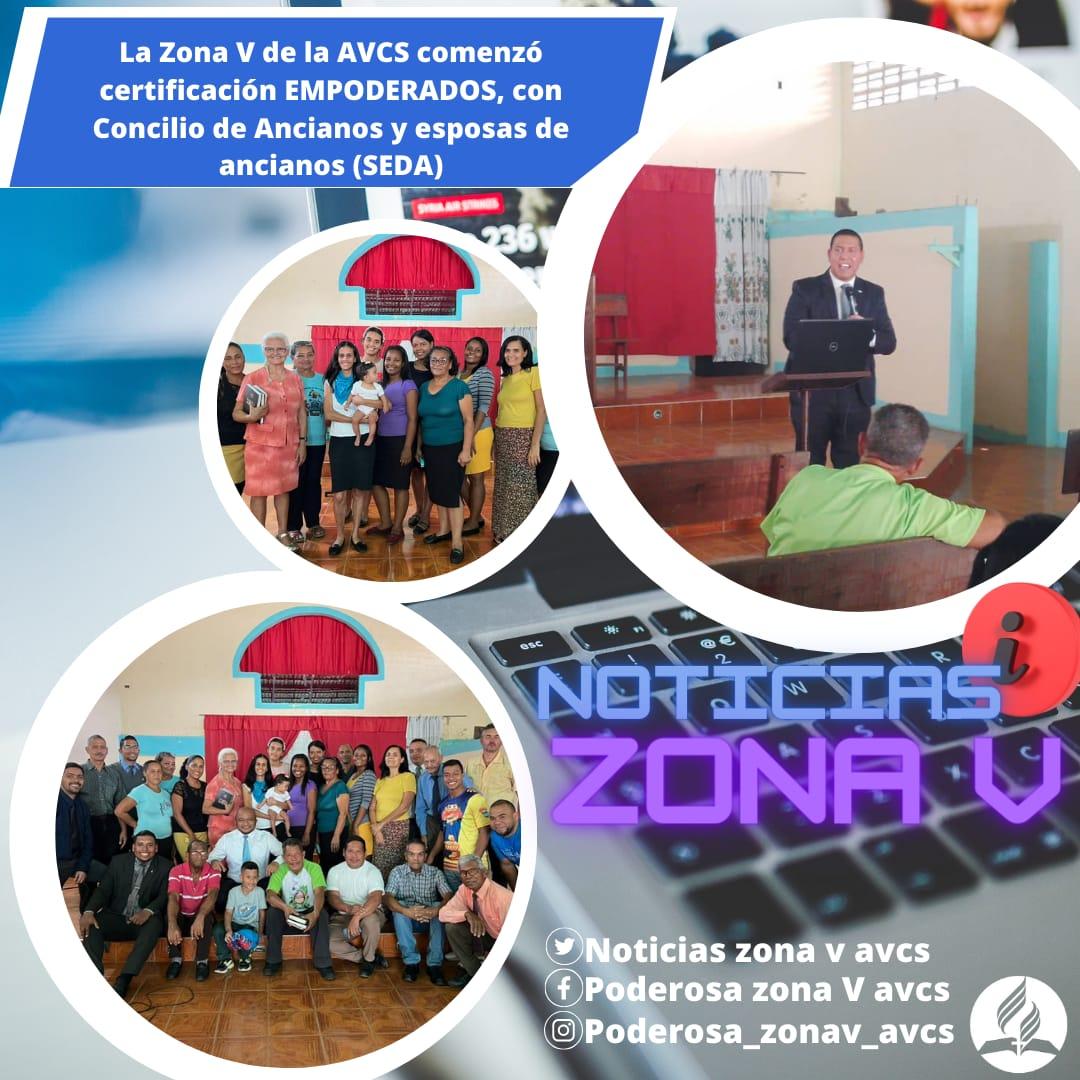 La Zona V de la AVCS comenzó certificación EMPODERADOS, con Concilio de Ancianos y esposas de ancianos (SEDA) 

Cerca de 30 líderes de los distritos que conforman la Zona V asistieron...
Noticia completa en nuestras páginas de Instagram y Facebook! Síguenos...