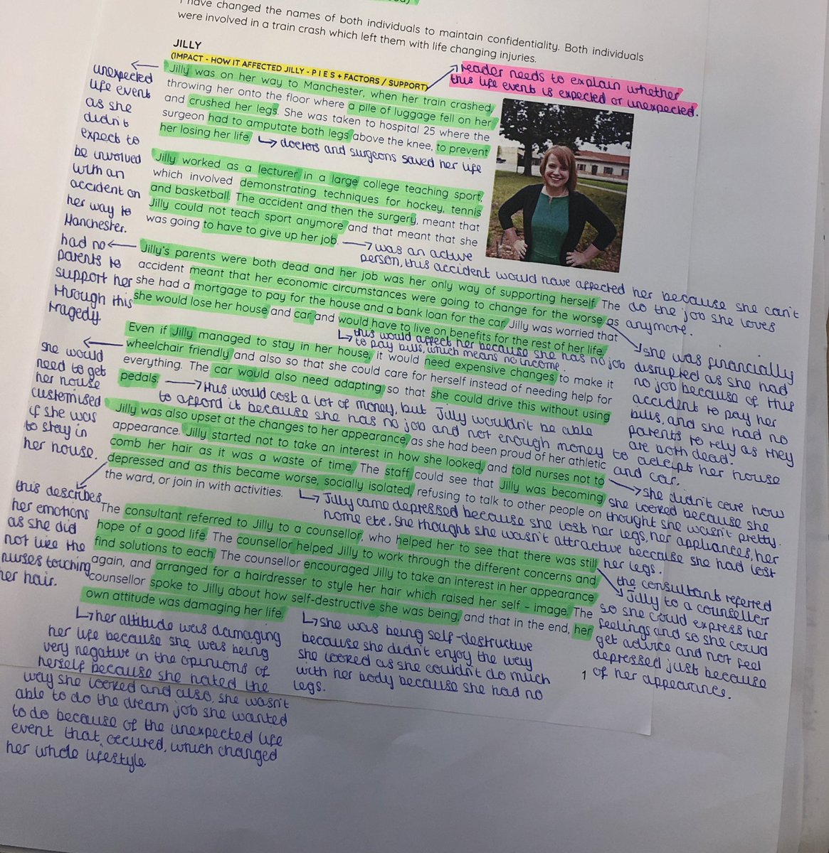An example of an “independent probing” task I use with my KS4 students who struggle with extended writing, simple annotations to encourage linking information together to scaffold for their coursework response 📝